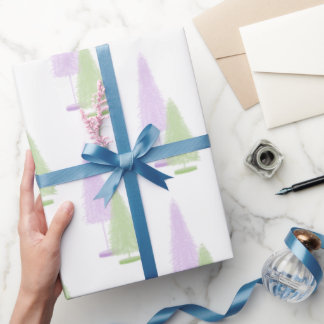 パステルクリスマスツリーズラッピング紙 ラッピングペーパー