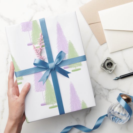 パステルクリスマスツリーズラッピング紙 ラッピングペーパー (ギフト)