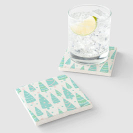 パステルクリスマスツリーフォレスト ストーンコースター