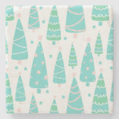 パステルクリスマスツリーフォレスト ストーンコースター (正面)