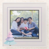 パステルクリスマスツリー ガラスコースター (正面)