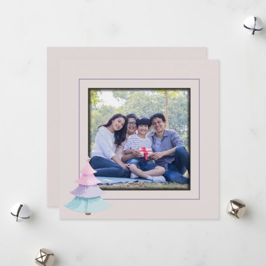 パステルクリスマスツリー シーズンカード (正面/裏面インサイチュ)