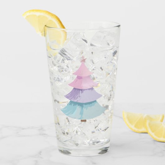 パステルクリスマスツリー タンブラーグラス (アイス正面)