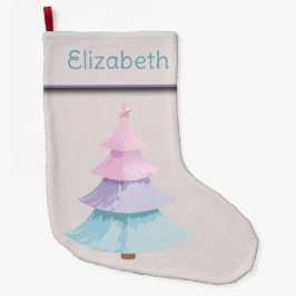 パステルクリスマスツリー ラージクリスマスストッキング