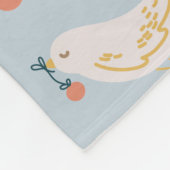 パステルクリスマスバードシームレスパターン フリースブランケット (角)