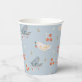 パステルクリスマスバードシームレスパターン 紙コップ (左)