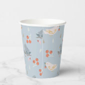 パステルクリスマスバードシームレスパターン 紙コップ (右)