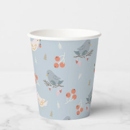 パステルクリスマスバードシームレスパターン 紙コップ