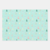 パステル🎄クリスマスパターンとカスタム文字 ラッピングペーパーシート (正面2)