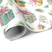 パステルクリスマスパターン包装紙 ラッピングペーパー (ロールコーナー)