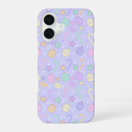 パステルクリスマスパターン iPhone 16ケース