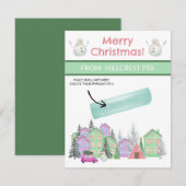 パステルクリスマスビレッジ、ギフトの個別化 招待状 (正面/裏面)
