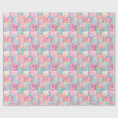 パステルクリスマスプレゼント&ツリーズ紙 ラッピングペーパー (フラット)