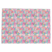 パステルクリスマスプレゼント&ツリーズ紙 ラージペーパーバッグ (裏面)