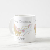 パステルクリスマスユニコーンサンタそり コーヒーマグカップ (正面左)