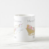 パステルクリスマスユニコーンサンタそり コーヒーマグカップ (中央)