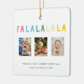 パステルクリスマス引用文ファララ3フォトコラージュ セラミックオーナメント (左)