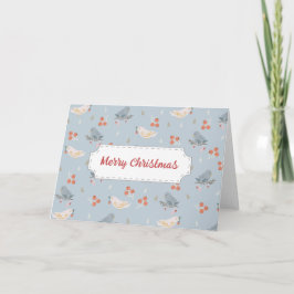 パステルクリスマス鳥シームレスパターン カード