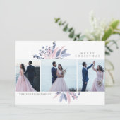 パステルクリスマス3フォトコラージホリデーカード 招待状 (スタンド正面)