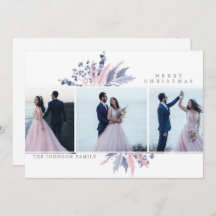 パステルクリスマス3フォトコラージホリデーカード