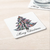 パステルクリスマス スクエアペーパーコースター (アングル)