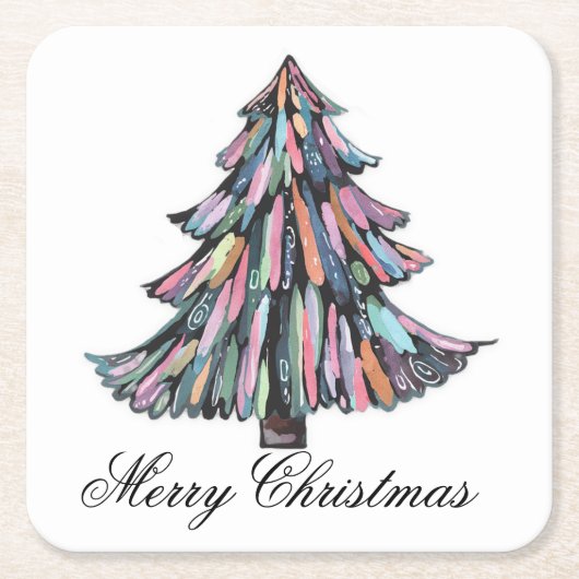パステルクリスマス スクエアペーパーコースター (正面)