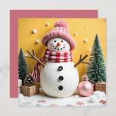 パステルクリスマス - フラットホリデーカード シーズンカード (正面/裏面)