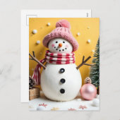 パステルクリスマス - ホリデーカード シーズンポストカード (正面/裏面)