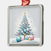 パステルクリスマス | 特大ブルーピンクオーナメント メタルオーナメント (左)