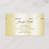 パステルクリームゴールデンスパークルグリッターとイニシャル 名刺 (裏面)