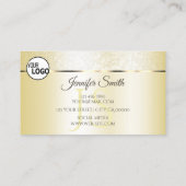パステルクリームゴールデンスパークルグリッターロゴイニシャル 名刺 (裏面)