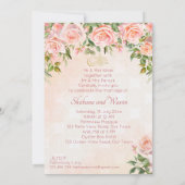 パステルクリームバラモロッコランタン結婚ズ 招待状 (裏面)