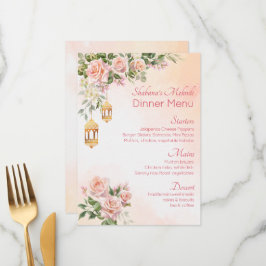 パステルクリームピンクのバラのローゼアラビアランタン メニュー