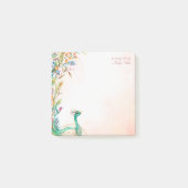 パステルクリームフローラピーコックテンプレートポストイットノート ポストイット (正面)