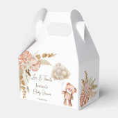 パステルクリームブラウンボホ乾燥花ベビーシャワー フェイバーボックス (正面サイド)
