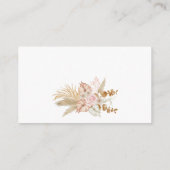 パステルクリームブラウン乾燥花boho teddy bear エンクロージャーカード (裏面)