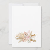 パステルクリームブラウン乾燥花boho teddy bear 招待状 (裏面)