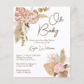 パステルクリーム乾燥フラワーズボホバジェット招待 (正面)