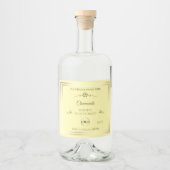 パステルクリーム製品ラベル金ゴールドフレームとロゴ リキュールボトルラベル (正面)