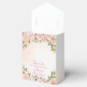 パステルクリーム赤面ピンクローズパーソナライズされた フェイバーボックス (オープン)