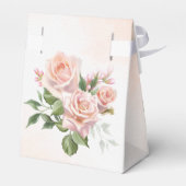 パステルクリーム赤面ピンクローズパーソナライズされた フェイバーボックス (裏面サイド)