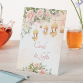 パステルクリーム赤面ピンクローズパーソナライズされた 台座サイン (インサイチュ)