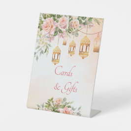 パステルクリーム赤面ピンクローズパーソナライズされた 台座サイン