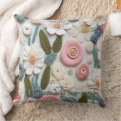 パステルクロチェットニットフローラ装飾用クッション クッション (ブランケット)