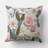 パステルクロチェットニットフローラ装飾用クッション クッション (正面)