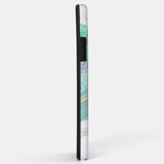 パステルクールアクアとパープルアゲイトとモノグラム Case-Mate iPhoneケース (裏面/右)