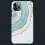 パステルクールアクアとパープルアゲイトとモノグラム iPhone 11 PRO MAXケース<br><div class="desc">この美しスタイリッシュいケースデザイン保護は、トレンディーのパステルのアクア、紫、青と金ゴールドにアゲート石のパタフェミニンーンとスタイルであなたの携帯電話。文字テンプレートは、あなたのモノグラムまたは他の所望の文字でパーソナライズするために含まれる。また、ケースを注文したいサンプルもしモノグラムを文字なしで削除することができる。</div>
