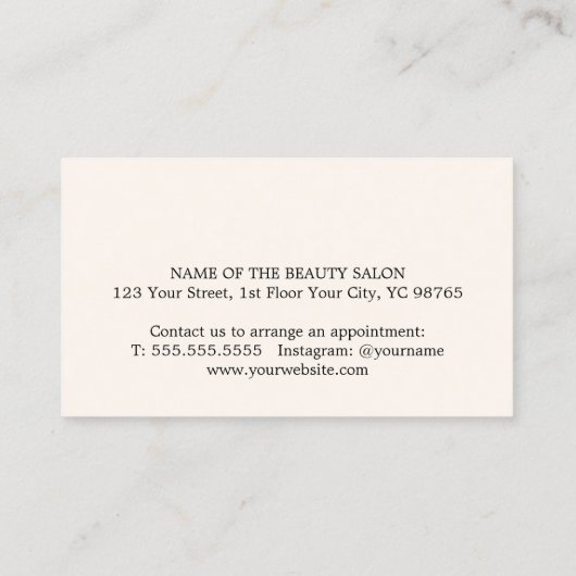 パステルクールカラーサロンアポイントメントクーポン 割引カード (裏面)