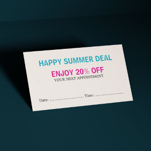 パステルクールカラーサロンアポイントメントクーポン 割引カード