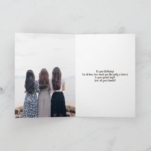 パステルクール大理石の写真コラージグリッド21誕生日 カード (内部)